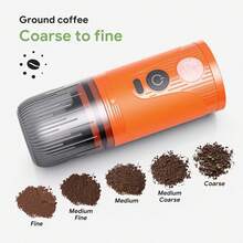 SHENDAI Electric Coffee Grinder, Ceramic Conical Grinding Disc, Adjustable Thickness, One Click Control, Mixing Grinder, Portable Coffee Grinder, USB Charging, Coffee Utensils, Suitable For Travel, Camping, Office And Home Use - Multicolor - View 12