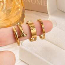 3pcs/Set Women's Rings, Long-Lasting Color, 18K Stainless Steel Fashion Elegant Rings For Summer, Size 6-10, Wedding Rings - Butterfly - View 10