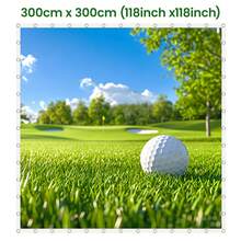 Golf Simulator Impact Screen, HD Projection Golf Hitting Screen With Grommets & Bungee Cords, Heavy Duty 300D Polyester Practice Screen With Storage Bag For Home Indoor & Outdoor Golf Training - 9.8 x 9.8 ft - View 5