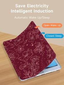 Kingsung Deep Wine Red Flowers Pattern Tablet Case, Compatible With IPad Air 8(M4)2026(11-Inch), Air 8(M4)2026(13-Inch), 9.7/10.2/10.5/10.9/12.9/Pro 11, 10th Generation, Compatible With Samsung Galaxy Tab S6 Lite 10.4-Inch, Compatible With Kindle Paperwhite 12th Gen 2024, Kindle (11th Generation) 2022 Version, Soft And Drop Resistant, Smart Stand/Auto Wake/Sleep. - Multicolor - View 4