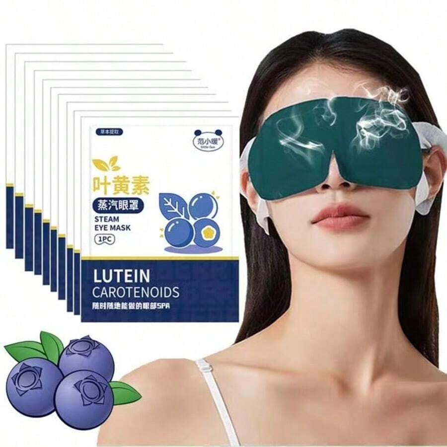 50pcs Lutein Steam Eye Masks, Constant Temperature Warm Compress Comfortable Eye Care, Soothe Body And Mind, Light-Blocking Eye Protection, Fragrance-Free, Suitable For Students, Back To School, Travel, Home Use, Sleep Eye Mask - White - View 1