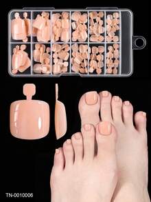 120pcs Press On Toenails Women Fake Toe Nails, White Fake Toenails Press On Nails Short Square Acrylic Toe Nail Tips - Multicolor - View 16