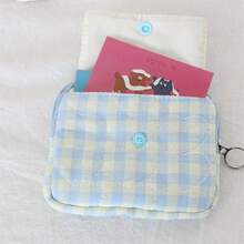 1 pieza Bolsa de almacenamiento de cámara CCD acolchada de espuma, bolsa de maquillaje mini con diseño de dibujos animados dulce y lindo, bolsa para lápiz labial, bolsa para auriculares Bluetooth, organizador de cables de auriculares, bolsa de almacenamiento miscelánea, monedero con patrón de lazo bordado, estuche protector de cámara mini, monedero con diseño abatible, tarjetero de gran capacidad, bolsa para lápiz labial con diseño a cuadros lindo, tarjetero negro de moda, bolsa de almacenamiento de cámara - Multicolor - Ver 9
