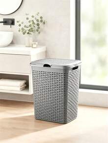 Large-Capacity 38L Rattan-Style Laundry Basket With Lid And Breathable Design. It Is Moisture-Proof And Durable, Ideal For Storing Dirty Clothes And Sundries To Keep Your Home Tidy. - View 6