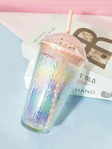 Cherry Blossom Water Cup, Glass Cup, Reusable Juice Cup, Iced Coffee Cup With Straw And Lid, Perfect Gift For Women, Friends, Sisters, Girlfriends, Ideal Gift For Mother's Day, Birthday And Party, Summer Hydration - Multicolor - View 14