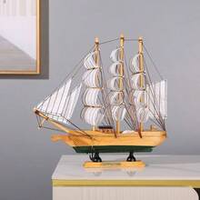 1pc Flat Printed Acrylic Sailboat Decor, Small Sailboat Ornament For Home, Cabinet, Display Window, Office, Gift For Friends, Soft Decoration Item - 1PC - View 2