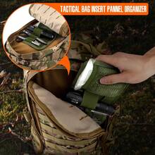 1 Pc Multi-Compartment Modular Mountable Army Green Nylon Mesh Hook And Loop Storage Outdoor Portable Tactical Tool Patch Panel - Multicolor - View 4