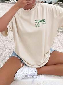 Women T-Shirts - 杏色 - 查看 2