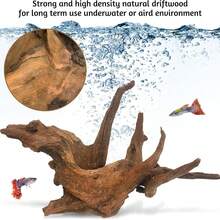 3pcs Wood Aquarium Driftwood Suitable For Fish Tank & Reptile Terrarium, Fast-Sinking Branches With Assorted Lengths, Shrimp, Snails, Aquascaping Decor For Fish Tanks And Reptile Habitat - 3 Pcs - View 3