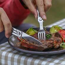 ROXON C1 cuchillo y cuchara desmontables para camping, aptos para acampar y hacer excursiones al aire libre - pago - Ver 6