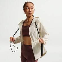 Nike One Waterproof Hooded Solid Color Comfortable Zip-Up Long Sleeve Jacket Women's - Champagne - View 4