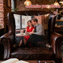 DIY Photo Custom Pillow Case Cushion Cover Furnishing Sofa Couch Lounge Bedding Household Christmas Halloween Thanksgiving Anniversary Home Accent Room Decor Bed Bedroom Living Space Holiday Gift Birthday Housewarming Party Celebration Couples - Multicolor - View 7