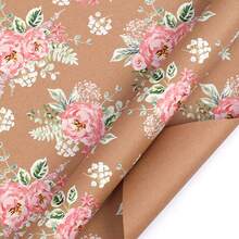 1 Roll Vintage Yellow Kraft Paper Floral Gift Wrapping Paper, Large Size Roll, Suitable For Weddings, Bachelor Parties, Spring/Summer Tea Parties, New Year, Christmas Gift Wrapping Materials (Rope Not Included) - Multicolor - View 18