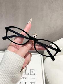 2pcs Casual Minimalist Fashion Oval Frame Glasses Set For Women, Versatile Daily Wear, Party, Street Style, Summer Essential, Casual, Business, Decorative, Dating, Posing, Outdoor, Y2K - Multicolor - View 3