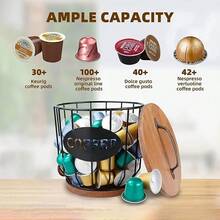 1pc Coffee Capsule Storage Box, Multi-Functional Fruit Basket, Snack & Candy Organizer, Desktop & Coffee Table Decor With Lid - Multicolor - View 3