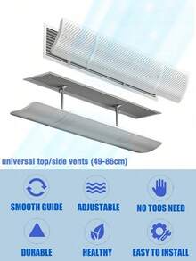1pc Adjustable Central Air Conditioning Vent Deflector, Universal Ceiling/Side Vent (49-86cm), Effectively Controls Airflow Direction And Improves Air Quality - Multiple Styles and Colors - View 7