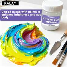 KALAY Clear Modeling Paste For Acrylic/Oil Painting, Clear Gesso Primer, Acrylic Gel Medium For Texture Art And Thickness, Structural Molding Texture Paste For Canvas Paint, Art Projects, DIY, 3D Effect-9.88oz/280ML - Transparent - View 4