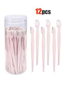 1/12/20/30pcs Pink Mini Eyebrow Razors, Precision Facial Hair Trimmer For Eyebrows, Lips And Body, Portable Travel Makeup Grooming Tool, Ideal Gift For Women, Hair Removal, Shaver For Women - Multicolor - View 8