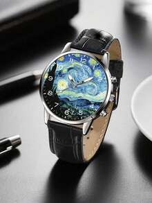 SOKI SOKI Montre pour hommes style business décontracté industriel, cadran rond à échelle mixte, montre à quartz avec affichage électronique et à aiguilles, convient pour le port quotidien, la rentrée scolaire, cadeau d'anniversaire, également un choix idéal pour les amis, sans boîte de montre incluse. - Noir - Voir 5