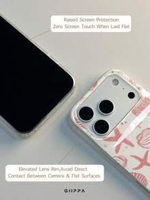 1pc Pink Ocean Pattern Design, Phone 17 Pro Max Phone Case, Compatible With Phone 16 Pro Max, 15 Pro Max, 14 Pro Max, Korean High-End Fashion Fun Phone Case, Compatible With 11/12/13/14/15/25 Pro Max Plus, Elegant Design Suitable For Men And Women, Perfect Gift For Girlfriend On Christmas, Valentine's Day, Easter, Wedding Season And Birthday! - Multicolor - View 6