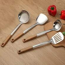 1 Set Peralatan Dapur Stainless Steel, Alat Masak Dapur Rumah Tangga, Termasuk Sendok Nasi, Sendok Sup, Sendok Berlubang, Spatula Datar, dan Alat Masak Tahan Lama Lainnya, Cocok untuk Penggunaan di Rumah dan Restoran, Peralatan Dapur, Peralatan Tahan Panas. - MultiWarna - View 6