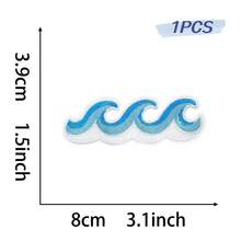 1pc Blue Summer Sequin Iron On Patches Tropical Beach Ocean Embroidered Applique Pink Patches For Hats, Clothes, Bags, Jackets, Backpacks, Vacation Decor - Blue - View 17