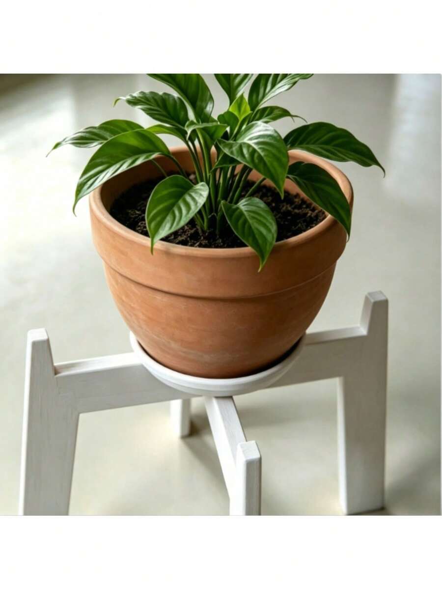 1 Set White Flower Stand Bracket, Cross-Crossed Stable Support, Minimalist Design Suitable For Desktop, Balcony And Other Scenes, Easily Support Flower Pots, Create A Fresh Green Plant Display Corner - Multicolor - View 1