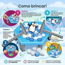 Kit 3 Jogos Brinquedo Infantil Criativo Torre Maluca + Navio Pirata + Pinguim Quebra Gelo Sem Tela - torre + navio p + pinguim m - Visão 4