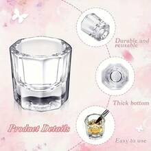 4件組美甲刷清洗杯 透明壓克力液體與粉末造型工具 適合美妝與美甲愛好者 易於清潔 - 無色 - 查看 3