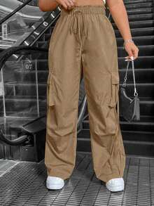 Plus Size Pants - Khaki - View 4