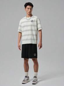 Jordan Men's AS F C BOXY SS CREW Short Sleeve Knit Collarless T-Shirt TIW1599-133 - Black and White - View 6