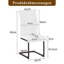 Scandinavian Style Dining Chair Set (Set Of 2) / Faux Leather Dining Chairs / Ergonomic Design / Non-Slip Chair Legs / Suitable For Dining Room And Living Room - White + Black - View 4