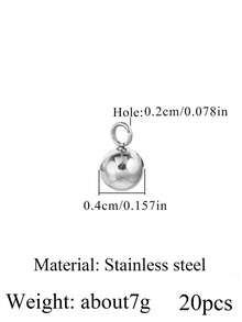 20pcs Stainless Steel Basic Handmade Round Bead Welding Rings Pendant DIY Jewelry Accessories For Necklace, Bracelet, Earrings - Silver (1300) - View 10