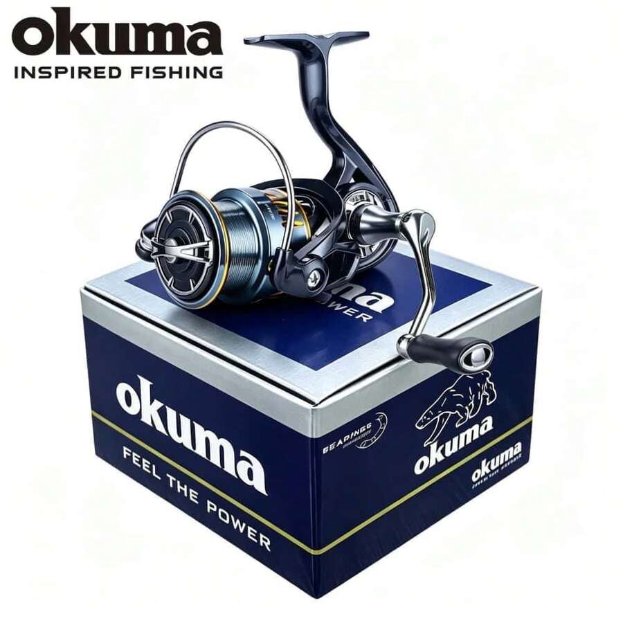 All-Metal OKUMA Fishing Reel 1000-5000 Metal Body Max 15KG Drag 5.1:1/5.5:1 Left Right Interchangeable Saltwater Freshwater Reel