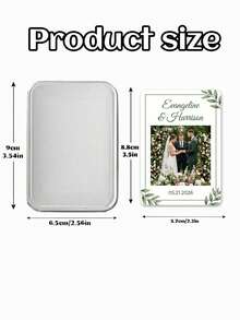 Customized Wedding Photo Card Commemorative Box Set, Floral Rose Personalized Couple Name Wedding Commemorative Card, Customized Text Date Wedding Photo Commemorative Box. - Multicolor - View 3