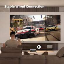 AOC 便攜式 LCD 投影機，附內建喇叭與遙控器，支援 USB 連接，相容 iOS、Android、Windows 與 PS4，適合家庭劇院、遊戲與旅行使用 - 白色 - 查看 5