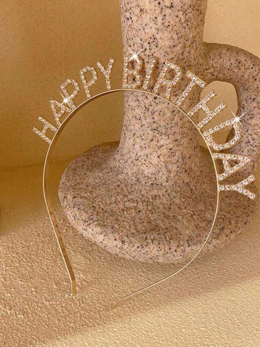 1件女孩生日派對髮箍皇冠 生日快樂氛圍髮飾 場景裝飾拍照派對用 - 彩色 - 查看 1
