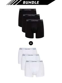 Calvin Klein [Bundle] Bestseller 3er Pack Herren Boxershorts + Moderne 3er Pack Herren Boxershorts - Schwarzweiß - View 1