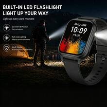 AZRTL Unisex Smart Sports Watch With Side Light-Flashlight, Pedometer, Calorie Tracker, Multiple Sports Modes, Music Control, Remote Camera, Wireless Calling, Customizable Watch Face, Message Notification, Alarm Reminder, Weather Forecast, USB Charging, Multi-Function Smart Watch, Thoughtful Gift Choice - View 4