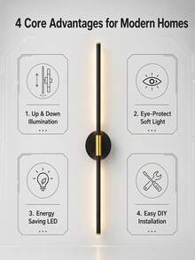 50/63/71cm High-End Magnetic Strip Wall Light, Remote Control Dimmable & Color Temperature Adjustable, Type-C Rechargeable No-Drill Wireless Wall Lamp, Gold Modern Linear Wall Light, Suitable For Bedroom, Living Room, Study, Staircase Decoration - Multicolor - View 6