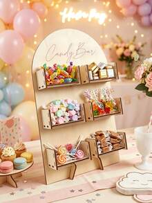 1 Set Wooden Candy Display Stand, Birthday Party Candy Rack, Wedding Decoration Dessert Stand, Bridal Shower Donut Rack, Dessert Table Decoration Dessert Display Stand, Wooden Lollipop Display Rack, Chocolate Rack, Baby Shower Cake Stand, Cupcake Rack, Anniversary Decoration Food Display Stand, Birthday Party Table Centerpiece Decoration, Party Dessert Storage Rack, Kitchen Cooking Rack, Birthday Party Supplies, Party Gift Rack, Birthday Gift, Home Decor, Room Decor, Party Favors - Wood Color - View 4