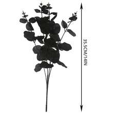 1/3PCS Artificial Eucalyptus Stems Bouquet White Faux Silk Eucalyptus Leaves With 4 Branches Real Touch Leaf Stem For Vase Wedding Home Party Decor Table Centerpiece DIY Flower Arrangements - Black - View 3