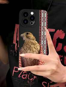 隼鳥肖像圖案手機殼，適合作為生日與聖誕禮物送給情侶、女性、女兒、男朋友、女朋友及青少年女孩 - 彩色 - 查看 5