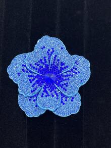 1pc Rhinestone Studded Double Layer 5-Petal Flower Applique, Hand-Sewn DIY Clothing Trim Accessory For Shoes, Hats, Bags, Hair Accessories - Orange - View 4