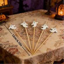100pcs/Pack (12cm/4.72in) Cute Creative Halloween Fairy Monster Disposable Fruit Picks, Suitable For Bar, Restaurant, Party, Platter, Cake, Dessert, Cocktail And Burger Decoration - View 6