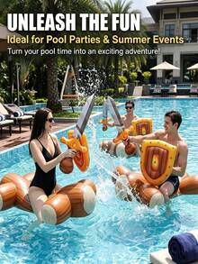 Pool Battle Float Toy Inflatable Battle Shield, Lightweight Durable Compact Design, Suitable For Home, Dorm, Beach, Lake, Pool Party, Outdoor Use, Fun Summer Water Games - Multiple Styles - View 3