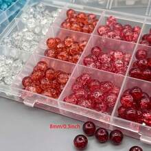8mm Glass Beads Collection, Organized In A Box With 15 Compartments. Perfect For Beading And Projects, These Materials Are Ideal For Making Bracelets And Necklaces - Multicolor - View 2