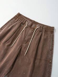 INFLATION Men's Vintage Washed Curved Leg Long Pants - Cocoa - View 5