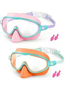 Children's Swimming Goggles 1/2 PCS, Suitable For 3 To 14 Years Old, Anti-Fog Clear Vision, Toddler Goggles With Nose Cover, Back, First Day Of School - Multicolor - View 9