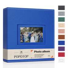 Photo Album 4x6 100/300/500/800 Pockets With Leather Hardcover Cover, Large Photo Album Binder Book With 80Pcs Pages For Family Travel Wedding Baby Gifts - Blue - View 3